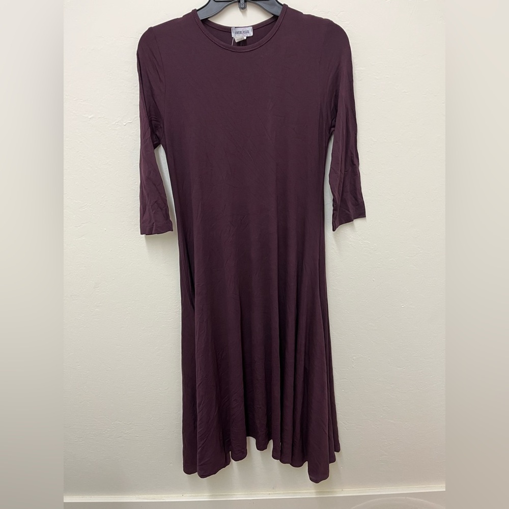 Trapeze Dress 3/4 sleeve with pockets - Picture 2 of 3